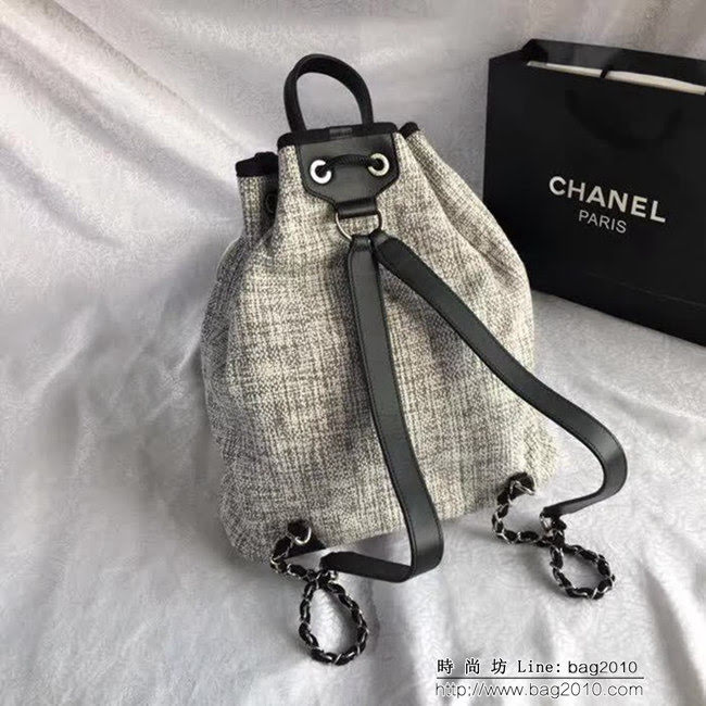 香奈兒CHANEL 93787 旅行必備帆布雙肩抽繩沙灘包DSC1990